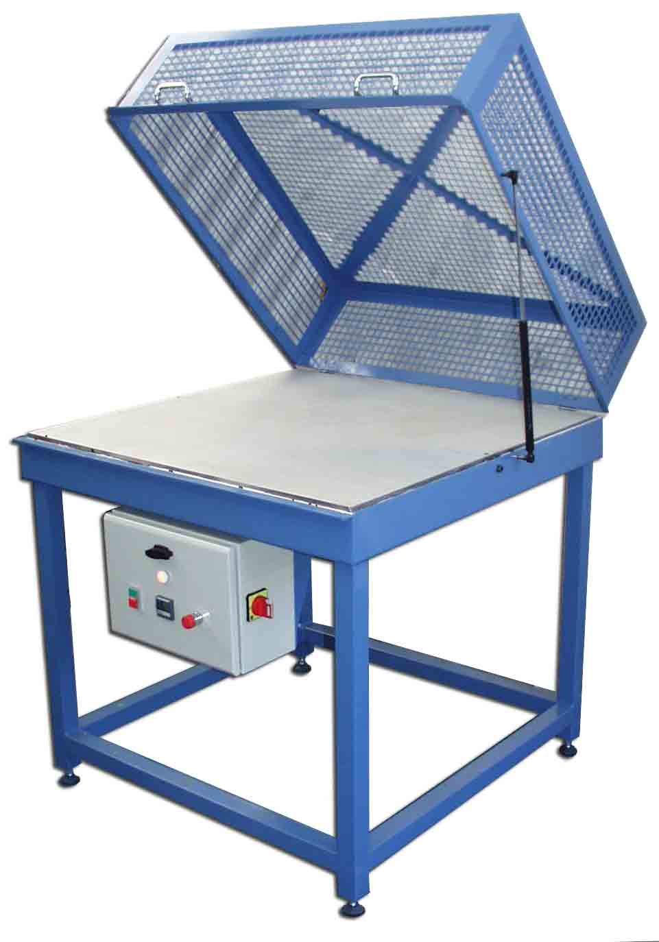 Heating tables on legs, with cover