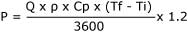 calcul puissance chauffage de liquides